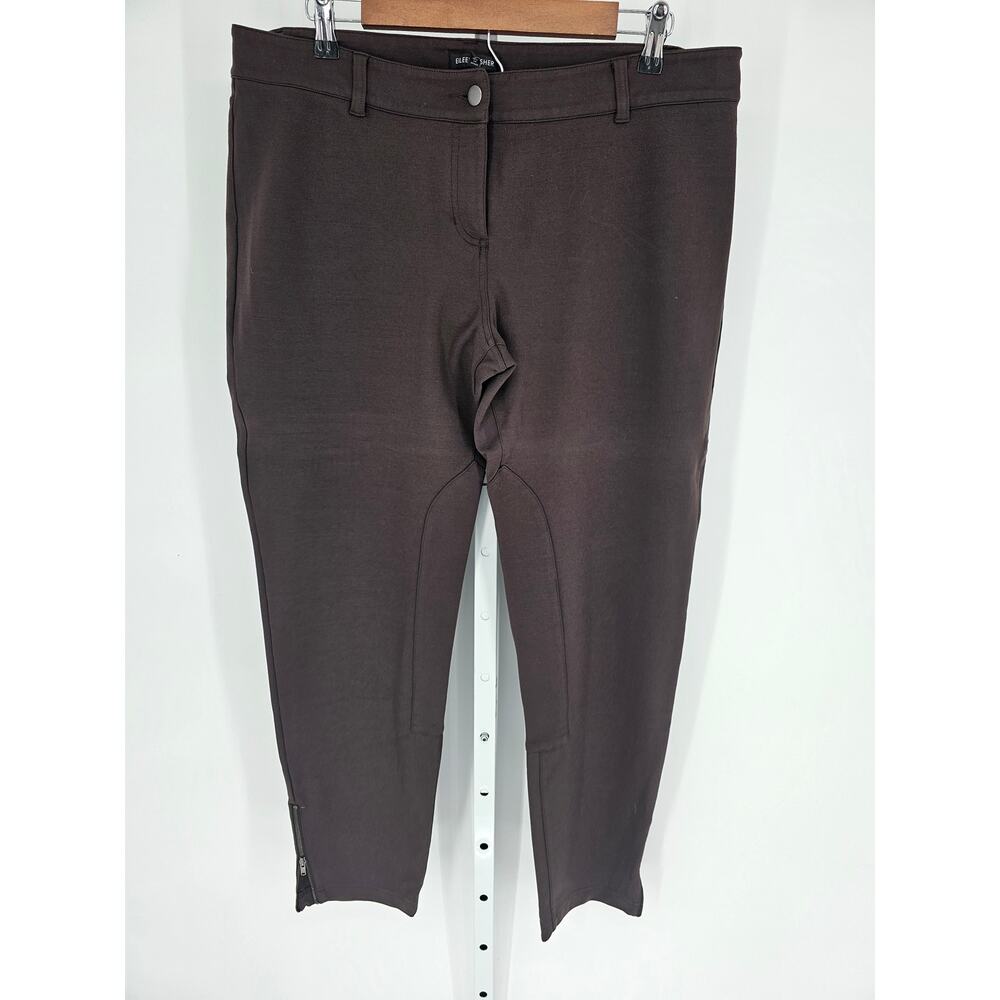 Eileen Fisher Women's Brown Mid Rise Button Closer Zipper Hem Pant Size L
